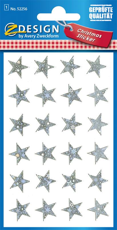 Festliche Sterne Effektfolie silber